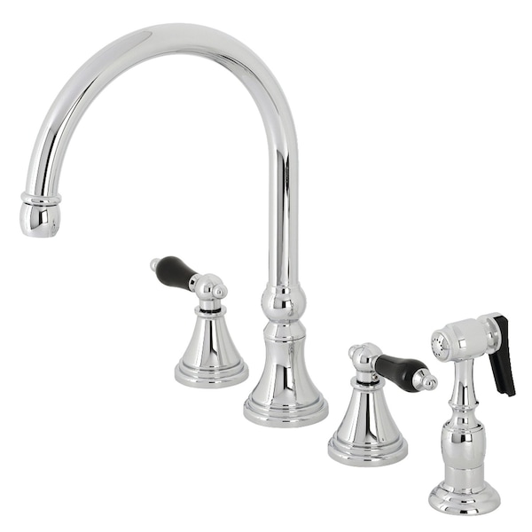 KS2791PKLBS Duchess Widespread Kitchen Faucet W/ Brass Sprayer, Chrome